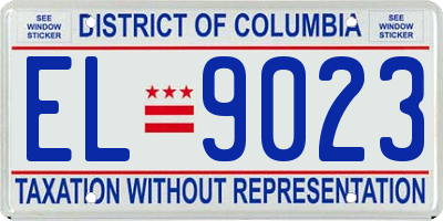 DC license plate EL9023