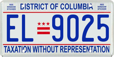 DC license plate EL9025