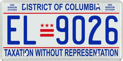 DC license plate EL9026