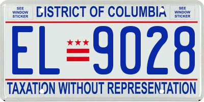 DC license plate EL9028