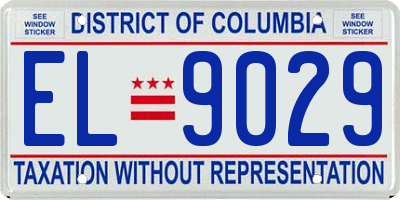 DC license plate EL9029