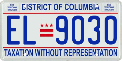 DC license plate EL9030