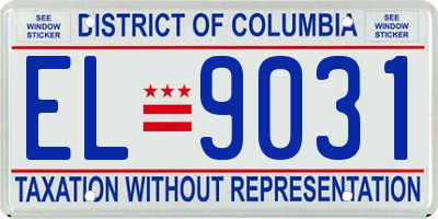DC license plate EL9031