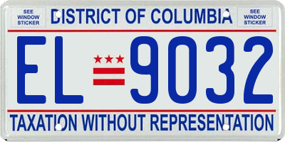 DC license plate EL9032