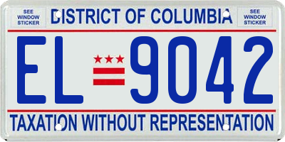 DC license plate EL9042