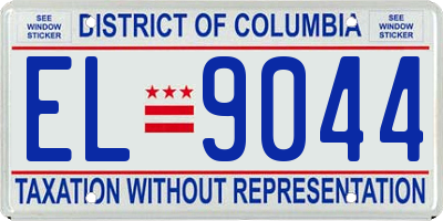 DC license plate EL9044