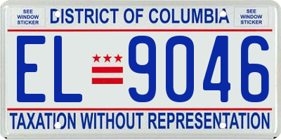 DC license plate EL9046