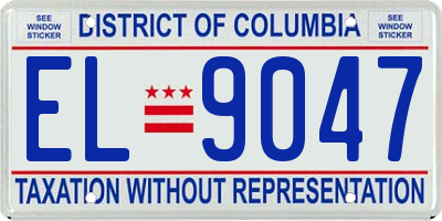 DC license plate EL9047