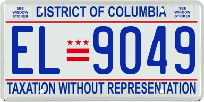 DC license plate EL9049