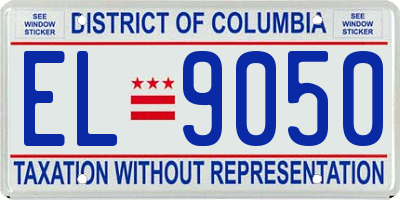 DC license plate EL9050