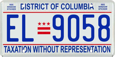 DC license plate EL9058