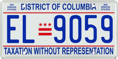 DC license plate EL9059