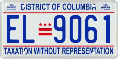 DC license plate EL9061