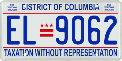 DC license plate EL9062