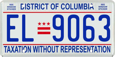 DC license plate EL9063