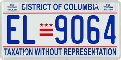 DC license plate EL9064