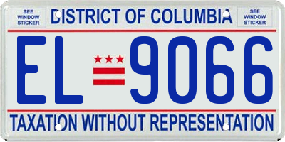 DC license plate EL9066