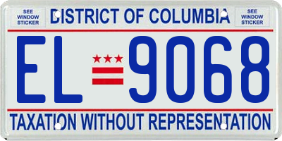 DC license plate EL9068