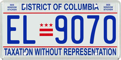 DC license plate EL9070