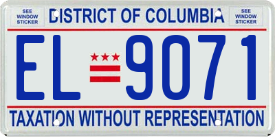 DC license plate EL9071