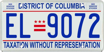 DC license plate EL9072
