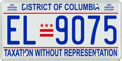 DC license plate EL9075