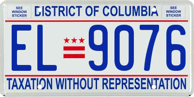 DC license plate EL9076