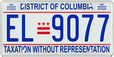 DC license plate EL9077