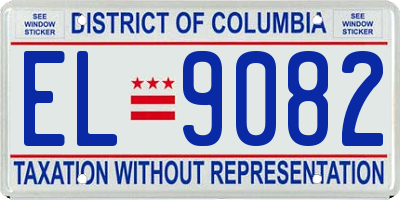 DC license plate EL9082