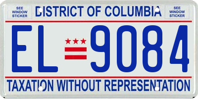 DC license plate EL9084