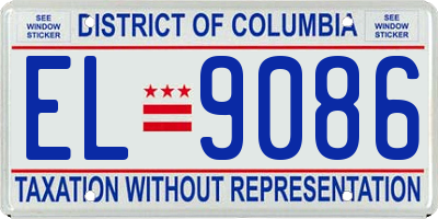 DC license plate EL9086
