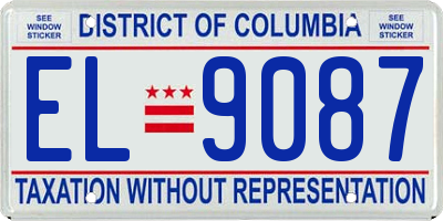 DC license plate EL9087