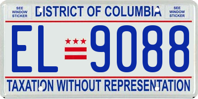 DC license plate EL9088