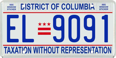 DC license plate EL9091