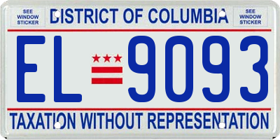 DC license plate EL9093