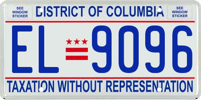 DC license plate EL9096