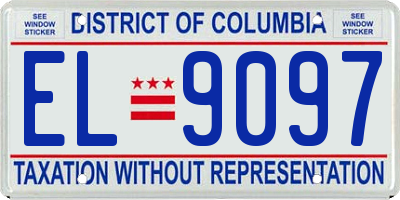 DC license plate EL9097