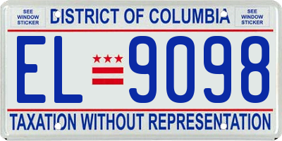 DC license plate EL9098