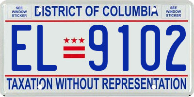 DC license plate EL9102