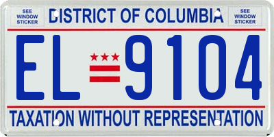 DC license plate EL9104