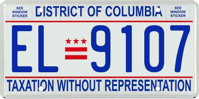 DC license plate EL9107