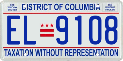 DC license plate EL9108