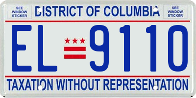 DC license plate EL9110