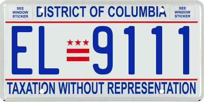 DC license plate EL9111