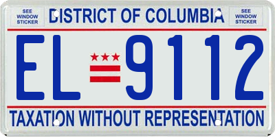 DC license plate EL9112