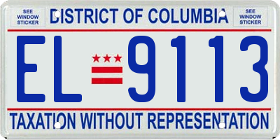 DC license plate EL9113