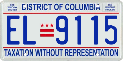 DC license plate EL9115