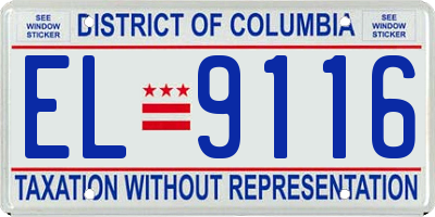 DC license plate EL9116