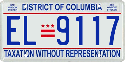 DC license plate EL9117