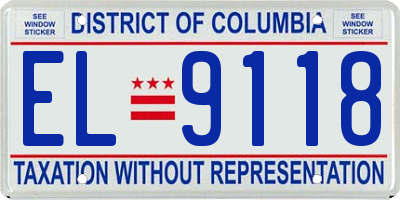 DC license plate EL9118